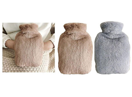 SICAK SU TORBASI 2 ADET,YAN CEPLİ PELUŞ TERMOFOR 27x17x2cm  750ml
