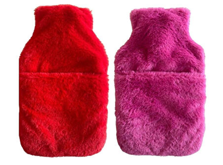 SICAK SU TORBASI 2 ADET,CEPLİ PELUŞ TERMOFOR 32,5x17,5cm  1500 ML