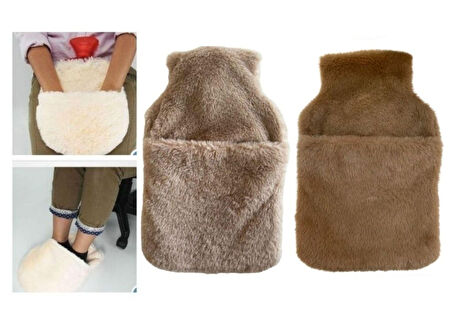 SICAK SU TORBASI 2 ADET,CEPLİ PELUŞ TERMOFOR 32,5x17,5cm  1500 ML