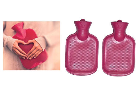 SICAK SU TORBASI 2 ADET,PEMBE KAUÇUK TERMOFOR 21X15X1,8CM 250 ML