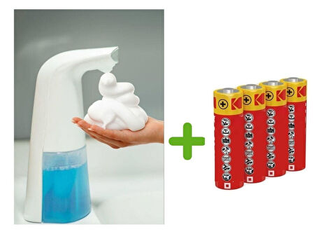 SENSORLU USB KABLOLU SIVI SABUNLUK KOPUK VERİCİ,PİLLER DAHİL 21X5X10CM 300ML BANYO SETİ