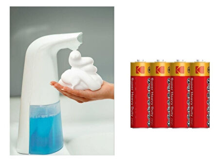 SENSORLU USB KABLOLU SIVI SABUNLUK KOPUK VERİCİ,PİLLER DAHİL 21X5X10CM 300ML BANYO SETİ