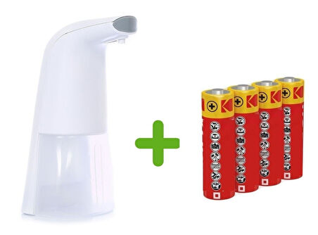 SENSORLU USB KABLOLU SIVI SABUNLUK KOPUK VERİCİ,PİLLER DAHİL 21X5X10CM 300ML BANYO SETİ