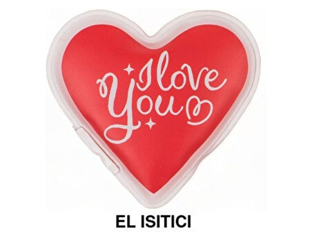 KALPLİ SEVGİ MESAJLI CEP SOBASI,EL ISITICI,SICAK SU TORBASI PVC  9cm