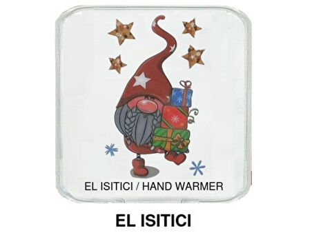 YILDIZLI NOEL CÜCESİ CEP SOBASI,EL ISITICI,SICAK SU TORBASI PVC  10x9,5cm