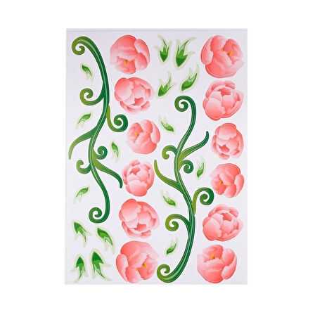 DEFTER STİCKER,LAPTOP STİCKER PEMBE GÜLLÜ PVC 70X50X0,5CM