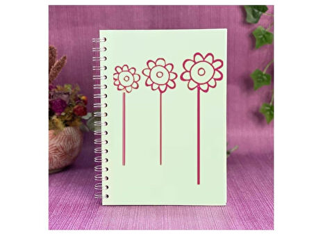 DEFTER STİCKER,LAPTOP STİCKER  PEMBE PAPATYALI PVC 48X33X0,5CM