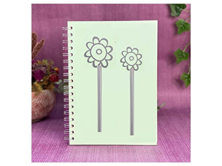 DEFTER STİCKER,LAPTOP STİCKER  GRİ PAPATYALI  PVC 48X33X0,5CM