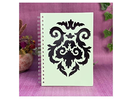 DEFTER STİCKER,LAPTOP STİCKER  SİYAH ÇİÇEKLİ PVC 48X33X0,5CM
