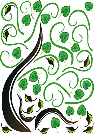 DUVAR ÇIKARTMA STICKER DEKORATİF DUVAR KAĞIDI AĞAÇLI PVC 70X50X0,5CM