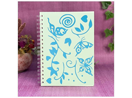 DEFTER STİCKER,LAPTOP STİCKER  MAVİ KELEBEKLİ PVC 48X33X0,5CM