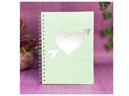 DEFTER STİCKER,LAPTOP STİCKER  AYNALI KALP ŞEKİLLİ 20X11X0,6CM