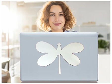 DEFTER STİCKER,LAPTOP STİCKER  AYNALI  KELEBEK ŞEKİLLİ 20X13X0,6CM