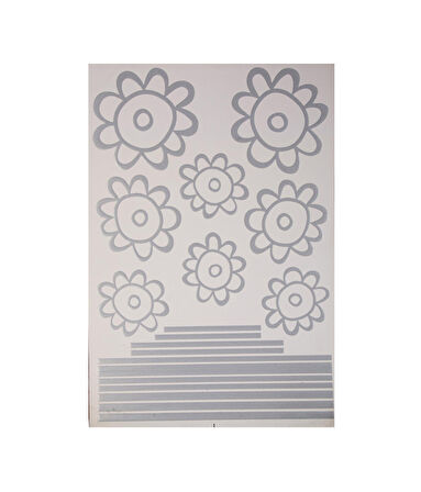 2 ADET DEFTER STİCKER,LAPTOP STİCKER  GRİ PAPATYALI  PVC 48X33X0,5CM