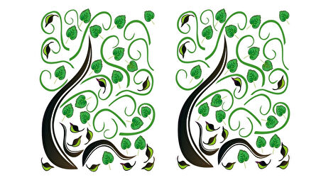 2 ADET DUVAR ÇIKARTMA STICKER DEKORATİF DUVAR KAĞIDI AĞAÇLI PVC 70X50X0,5CM