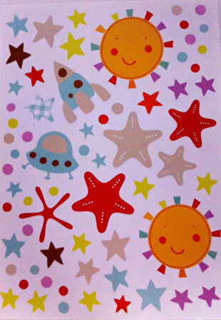 2 ADET DEFTER STİCKER,LAPTOP STİCKER  UZAYLI DESENLİ PVC 70X50X0,5CM