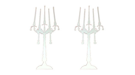 2 ADET DEFTER STİCKER,LAPTOP STİCKER  AYNALI  ŞAMDAN ŞEKİLLİ 35X20X0,6CM