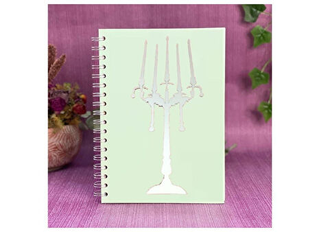 2 ADET DEFTER STİCKER,LAPTOP STİCKER  AYNALI  ŞAMDAN ŞEKİLLİ 35X20X0,6CM