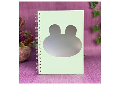 2 ADET DEFTER STİCKER,LAPTOP STİCKER  AYNALI TAVŞAN ŞEKİLLİ 20X20X0,6CM