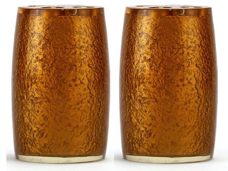 2 ADET DİŞ FIRÇALIK ALTIN RENKLİ POLİRESİN  5X5X7CM BANYO SETİ