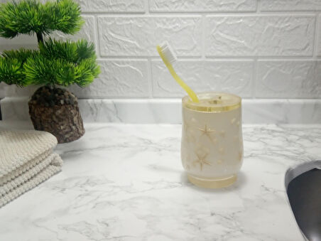 2 ADET DİŞ FIRÇALIK DENİZ YILDIZI EL YAPIMI 400 GR 7X7X10CM BANYO SETİ