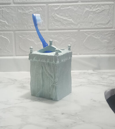 2 ADET DİŞ FIRÇALIK DENİZ FENERİ MODEL POLİRESİN 7X7X12CM BANYO SETİ