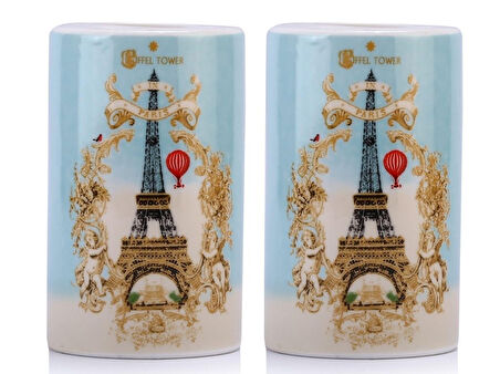 2 ADET SERAMİK DİŞ FIRÇALIK ROMANTİK YEŞİL MODEL 7X7X11CM BANYO SETİ