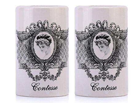 2 ADET SERAMİK DİŞ FIRÇALIK KRALİÇE MODEL 7X7X11CM BANYO SETİ