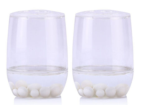 2 ADET DİŞ FIRÇALIK BEYAZ İNCİLİ AKRİLİK 8X8X11CM BANYO SETİ