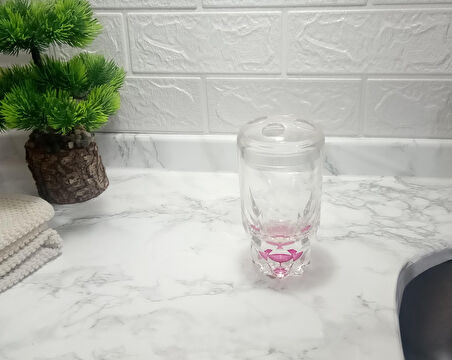 2 ADET DİŞ FIRÇALIK KRİSTAL DAMLALI AKRİLİK 7X7X14CM BANYO SETİ