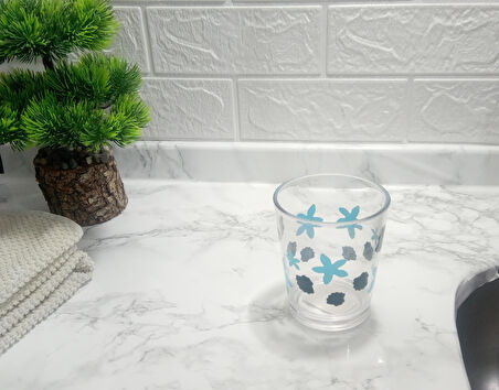 2 ADET DİŞ FIRÇALIK VE MACUN KABI BENEKLİ AKRİLİK 8X8X9CM  BANYO SETİ