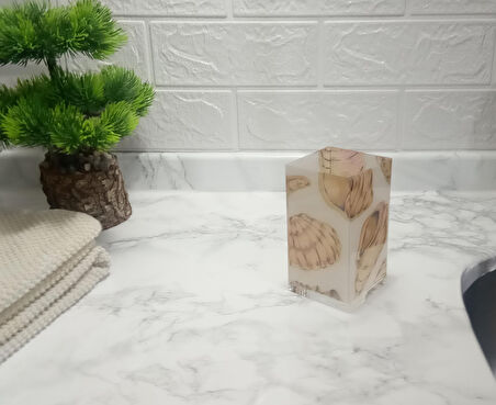 2 ADET DİŞ FIRÇALIK VE MACUN KABI İSTİRİDYE AKRİLİK 6X6X12CM 300ML BANYO SETİ