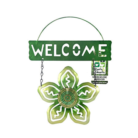 2 ADET BALKON VE BAHÇE HOŞGELDİNİZ TABELASI YEŞİL ÇİÇEKLİ 26X20X0,2CM  DUVAR SÜSÜ BALKON,BAHÇE VE ODA DEKOR  HOŞGELDİNİZ TABLO,TABELA