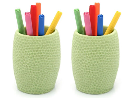 2 ADET KALEMLİK YEŞİL PETEK OFİS GERECİ 8X8X10CM 400ML