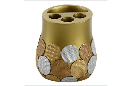 2 ADET KALEMLİK ALTIN PUANLI POLİRESİN OFİS GERECİ 9X9X10CM