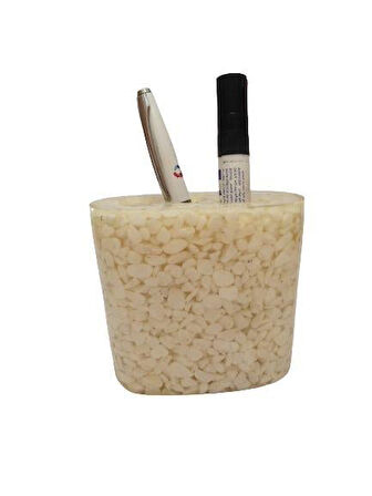 2 ADET KALEMLİK DENİZ TAŞI DESENLİ OFİS GERECİ 9x5x10CM