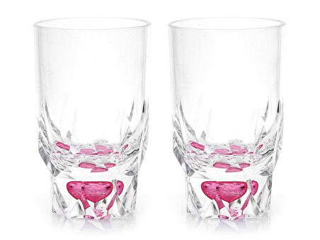 2 ADET KALEMLİK KRİSTAL DAMLALI KIRMIZI AKRİLİK OFİS GERECİ 7X7X13CM