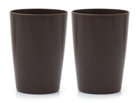 2 ADET KALEMLİK KAHVERENGİ MELAMİN OFİS GERECİ 8X8X11CM 320ML