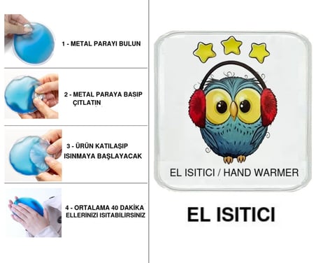 SIA  BAYKUŞ CEP SOBASI,EL ISITICI,SICAK SU TORBASI PVC  10x9,5cm