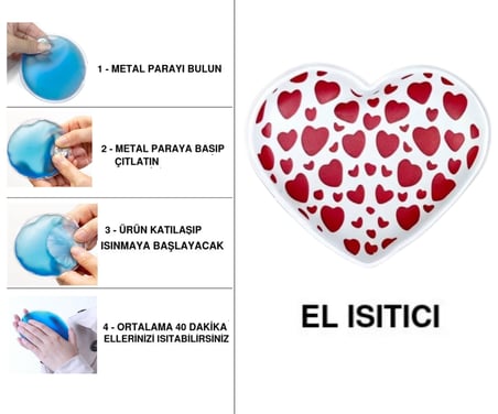 SIA KÜÇÜK KALPLER CEP SOBASI,EL ISITICI,SICAK SU TORBASI PVC  9cm