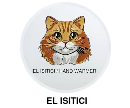 SIA KAHVERENGİ KEDİ CEP SOBASI,EL ISITICI,SICAK SU TORBASI PVC  10x9,5cm