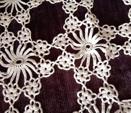 EL İŞİ DANTEL TIĞ İŞİ BEYAZ  43x41cm