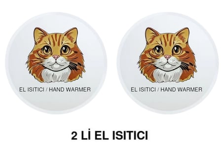SIA 2 ADET KAHVERENGİ KEDİ CEP SOBASI,EL ISITICI,SICAK SU TORBASI PVC  10x9,5cm