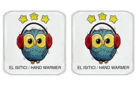 SIA  2 ADET BAYKUŞ CEP SOBASI,EL ISITICI,SICAK SU TORBASI PVC  10x9,5cm