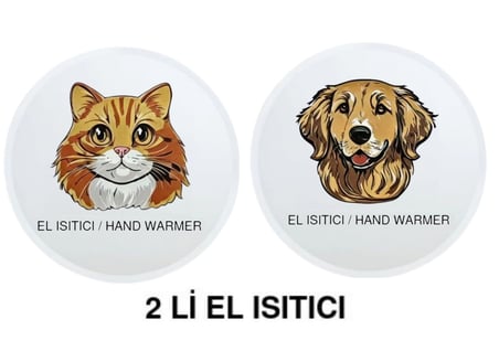SIA 2 ADET KEDİ VE KÖPEK CEP SOBASI,EL ISITICI,SICAK SU TORBASI PVC  10x9,5cm