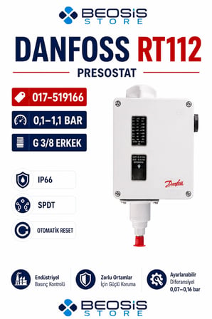 DANFOSS 017-519166 RT112 (0.1/1.1 BAR) PRESOSTAT