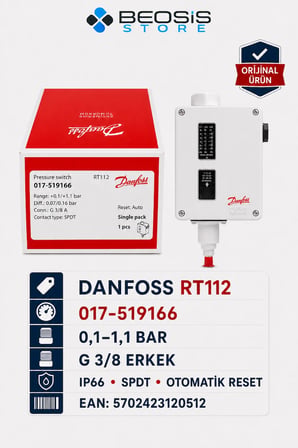 DANFOSS 017-519166 RT112 (0.1/1.1 BAR) PRESOSTAT