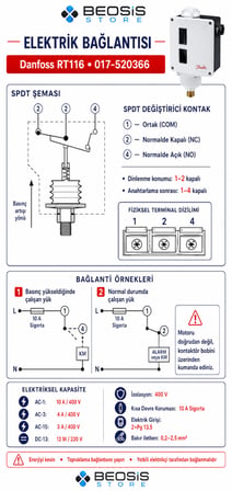 DANFOSS 017-520366 RT116 (1/10 BAR) PRESOSTAT