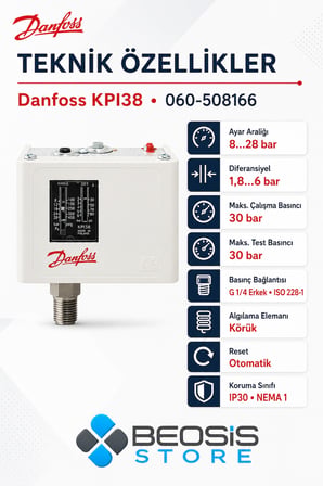 DANFOSS 060-508166 KPI38 (8-28 BAR) PRESOSTAT