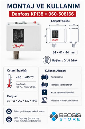 DANFOSS 060-508166 KPI38 (8-28 BAR) PRESOSTAT